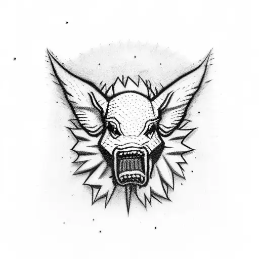 Arkansas razorback with black and red tattoo design idea