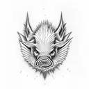 Arkansas razorback with black and red tattoo design idea