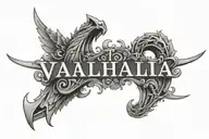 To Valhalla text tattoo tattoo design idea