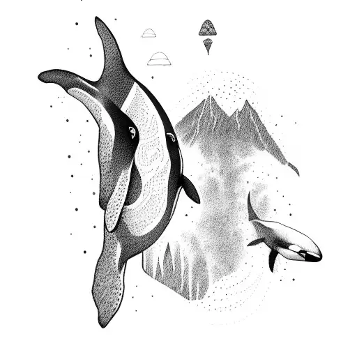 orca whale with 36 tattoo design idea