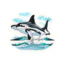orca whale with 36 tattoo design idea