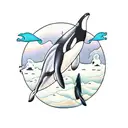 orca whale with 36 tattoo design idea