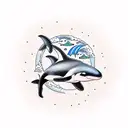 orca whale with 36 tattoo design idea