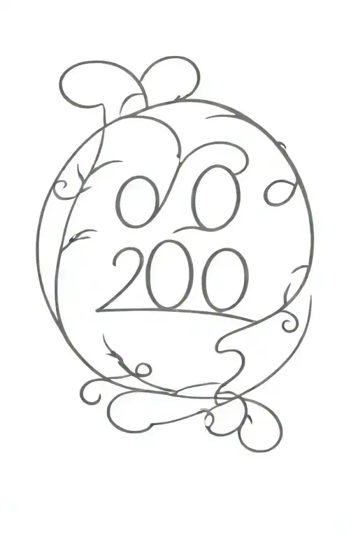 number 2001 birth year tattoo design idea