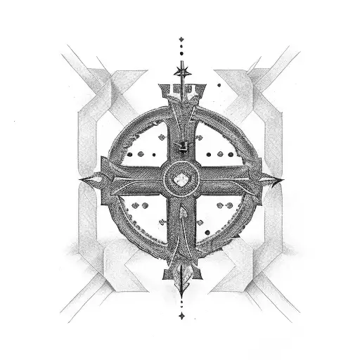 Christian Cross with words tattoo design idea