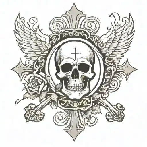 emblem of saint faustin symbolizing the death of a loved one while showing that theyr soul is alive in havean  tattoo design idea