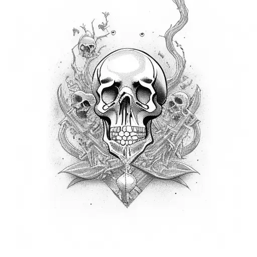 tarot card the lovers skull spooky cute tattoo design idea