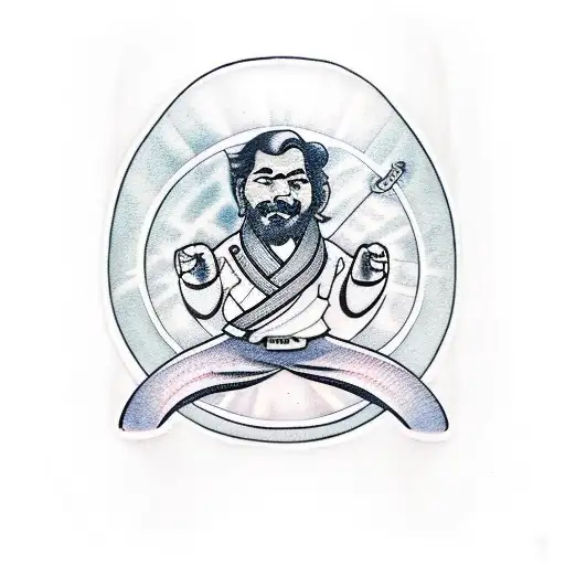 jiujitsu black belt next to a heart tattoo design idea
