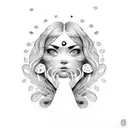 emoji face happy sad tattoo design idea