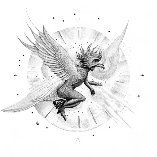 icarus falling tattoo design idea