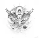 icarus falling tattoo design idea