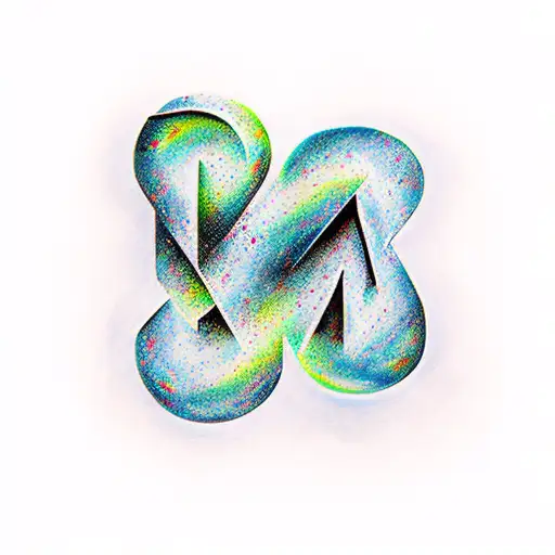 two letters M next to each other with the moon in the background tattoo design idea