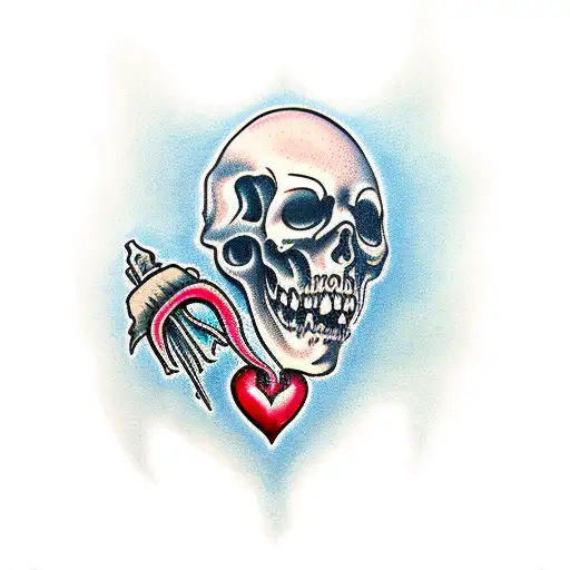 Grim Reaper holding bleeding heart  tattoo design idea