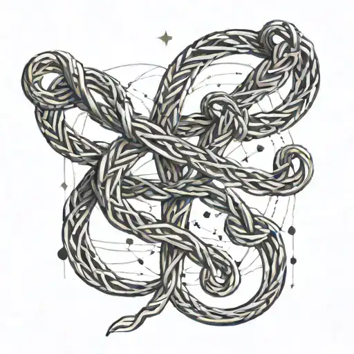 a minimalist tattoo of a whip interwined with the aries constellstion sign symbolizing your passion for BDSM and astrolo tattoo design idea