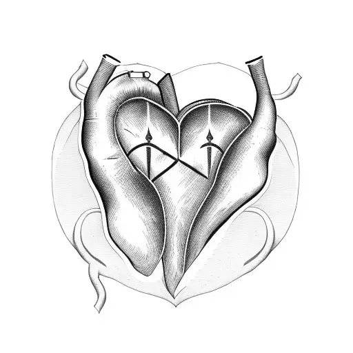 Organ heart with words my heart longs for peace in arabic tattoo design idea
