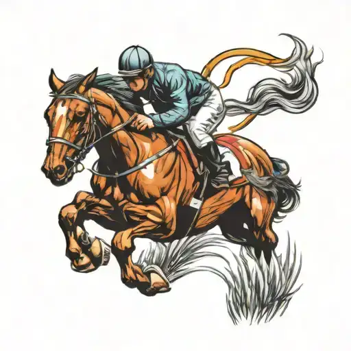 heartbeat thoroughbred horse racing tattoo design idea