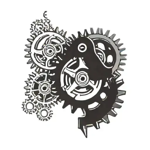 bike chain and gears tattoo design idea