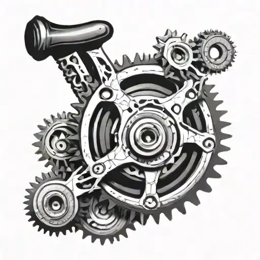 bike chain and gears tattoo design idea