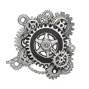 bike chain and gears tattoo design idea