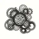 bike chain and gears tattoo design idea