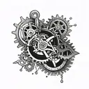 bike chain and gears tattoo design idea