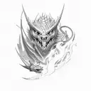 hephaestus and a dragon  tattoo design idea