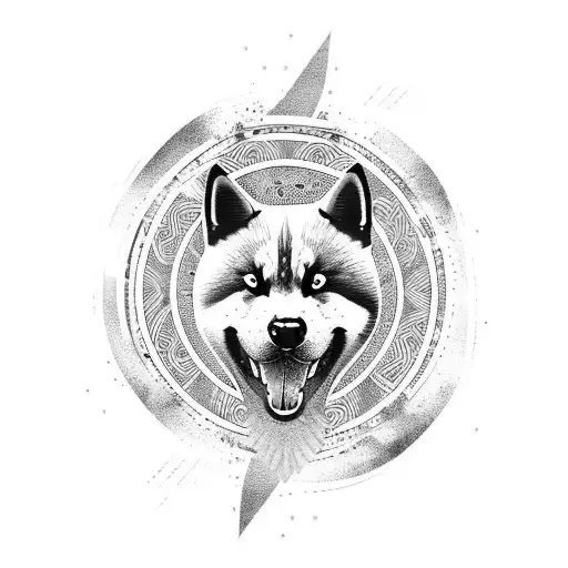akita tattoo design idea