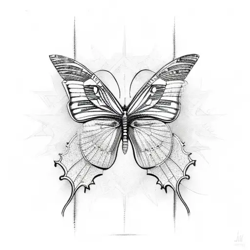 neo tribal butterfly tattoo design idea