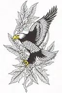 Forest Eagle Laurel Wreath Aachen tattoo design idea
