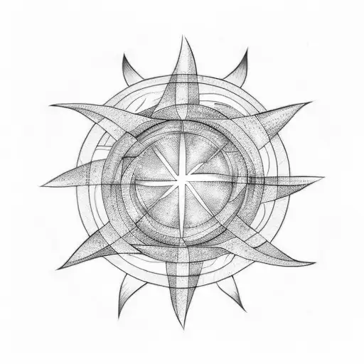 5 solas spiral out from a sun tattoo design idea
