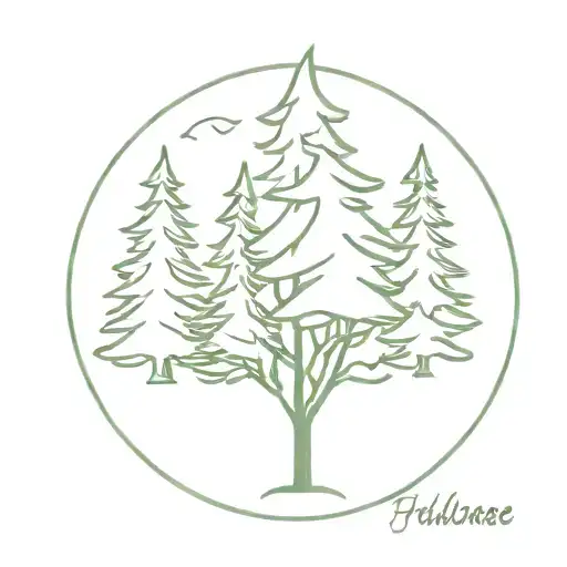 evergreen tree tattoo design idea