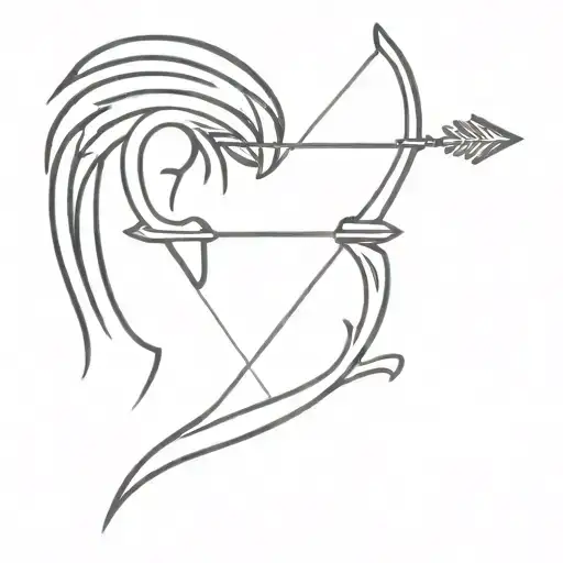 tiny bow and arrow tattoo design idea