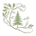 evergreen tree tattoo design idea