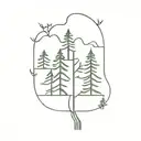 evergreen tree tattoo design idea