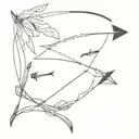 tiny bow and arrow tattoo design idea