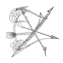 tiny bow and arrow tattoo design idea