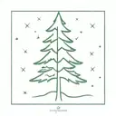 simple drawing of evergreen tree tattoo design idea