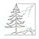 simple drawing of evergreen tree tattoo design idea