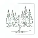 simple drawing of evergreen tree tattoo design idea