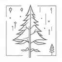 simple drawing of evergreen tree tattoo design idea