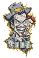 lightning, smile, blood, pain, money, passion, apathy, despair, power, domination, nomination tattoo design idea