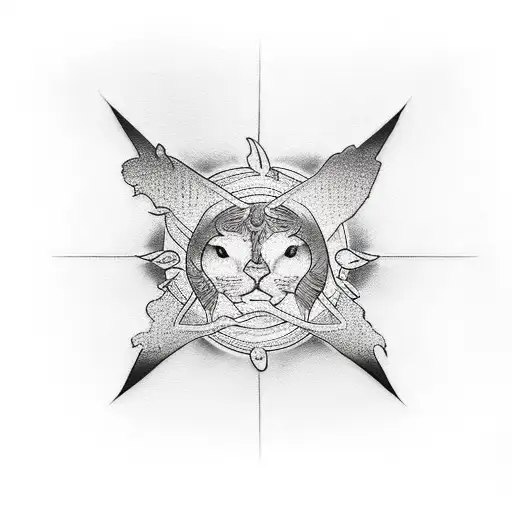 A realistic tattoo design capturing the beauty of a peaceful sunrise over a tranquil field tattoo design idea