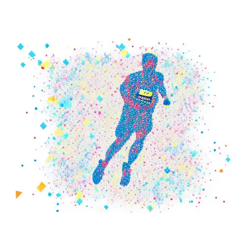 Marathon man runner silhouette tattoo design idea