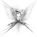 Bird wing forearm tattoo design idea