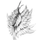 Bird wing forearm tattoo design idea