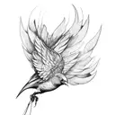 Bird wing forearm tattoo design idea