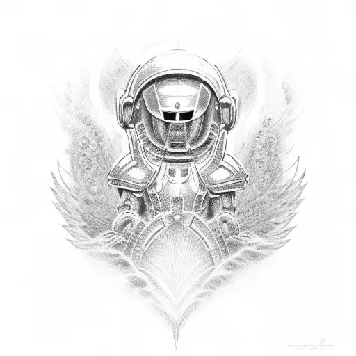 Broken heart and halo tattoo design idea