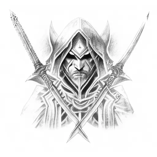 dark sword tattoo design idea