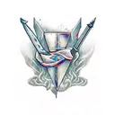 dark sword tattoo design idea