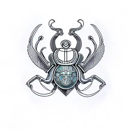 Fine line scarab tattoo located on the inner forearm.